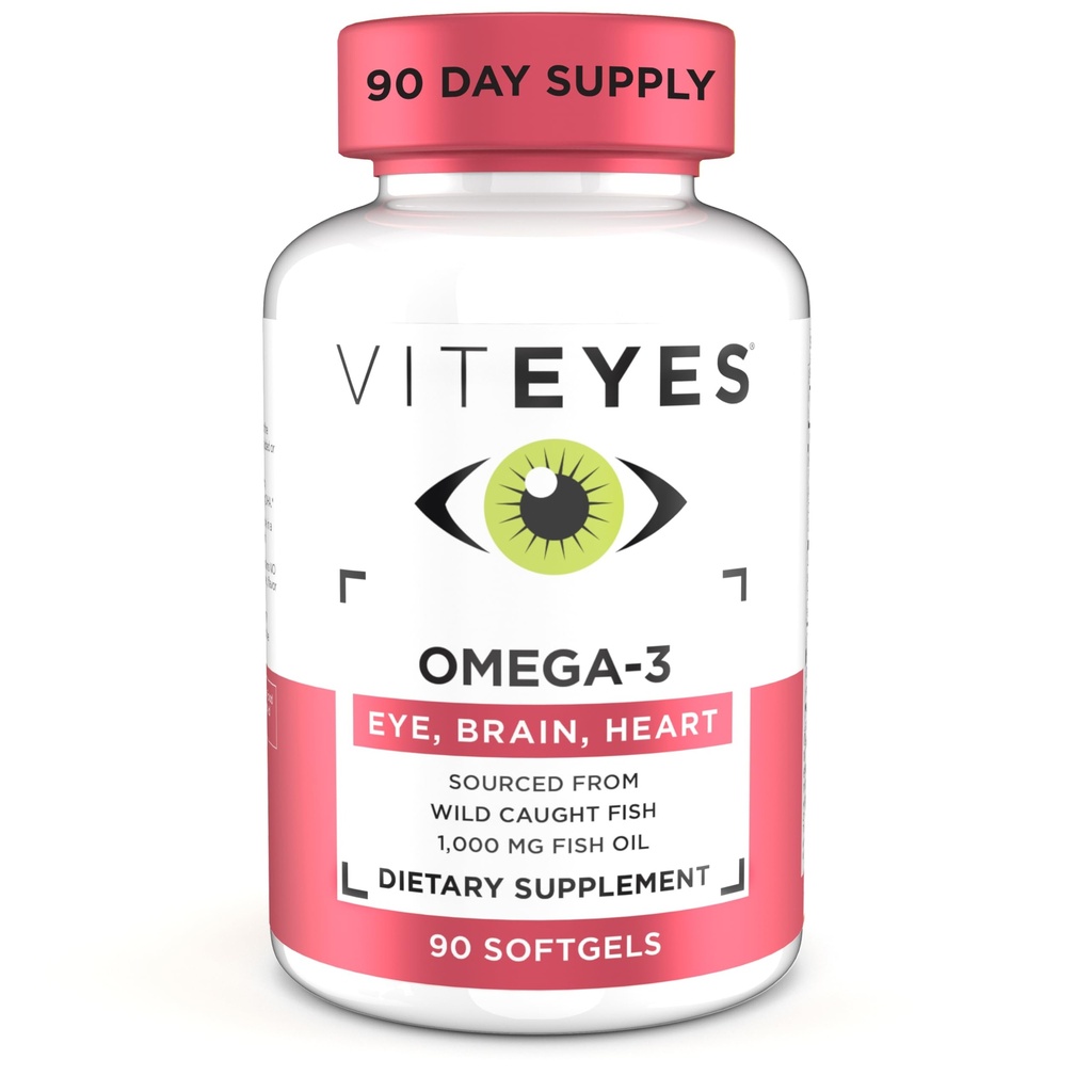Viteyes Omega-3 Vision Health Supplement, EPA & DHA Rich Diyetary Supplement, 90 Softgels