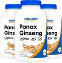 Nutricost Panax 640 mg, 240 Capsules, 3 Şişe - GMO, Gluten Free, 120 Hizmetler