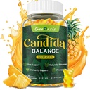 Candida Support Oregano Oil Gummies, Candida Cleanse Detox Supplement for Women & Men, Support Gut Health & Immune Support, Natural Pinele Flavor, 60 Count