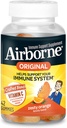 Airborne Vitamin C 750mg (ανά υπηρεσία) Zesty Orange Flavored Gummies (42 Count in a Bottle), Gluten-free ανοσοποιητική υποστήριξη συμπλήρωμα με βιταμίνες A C E, Selenium, Echinacea, Ginger, Antioxidant