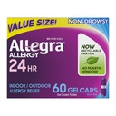 Allegra Yetişkin 24 Saat Antivirüs Relief Gelcaps, Non-Drowsy Kapalı ve Açık Alerji ilacı, 180 mg Fexofenadine HCI Antihistamine Pill, 60-Count