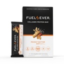 Yakıt 4 Ever Collagen protein Bars | 14G protein, Gluten Free, Dairy Free, No Stevia veya Yapay Malzemeler eklendi, Honey | Peanut Butter Oat Flavor (12.Box)