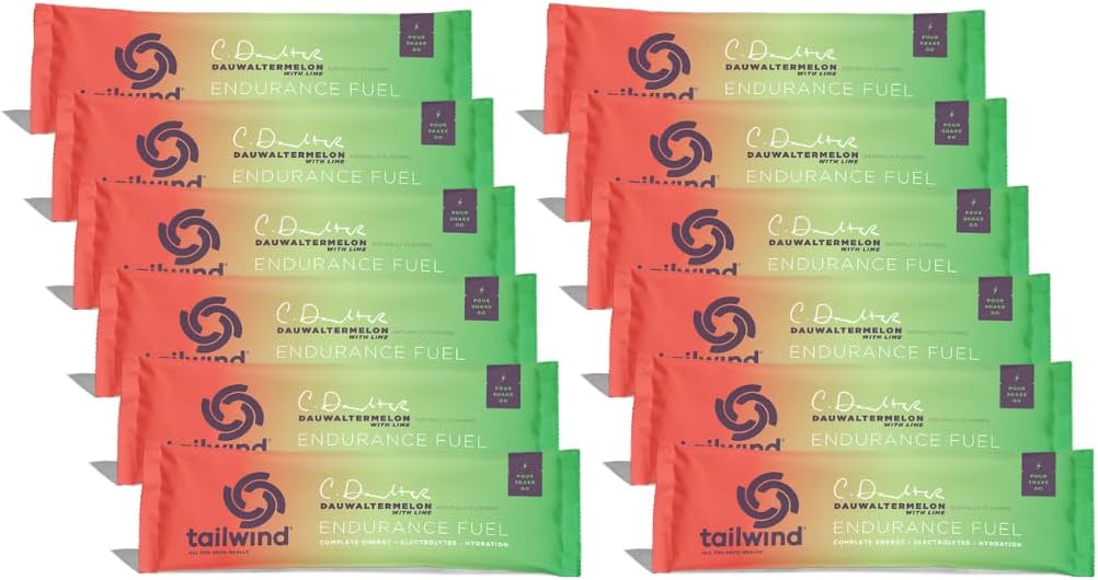 Tailwind Beslenme Endurance Yakıt, Grab-and-Go Sports Drink Toz Mix with Electrolytes, Non-GMO, Free of Soy, Süt ve Gluten, Vegan-Friendly, Dauwaltermelon, 12.