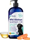 Pure Wild Alaskan Salmon Oil for Dogs, Omega 3 Formula, Dog Fish Oil Liquid, Skin and Coat Supplement Supplement for Shedding, Kuru Itchy Skin ve Allergies, EPA + DHAty Fat Asits, 32 oz Pump Şişe