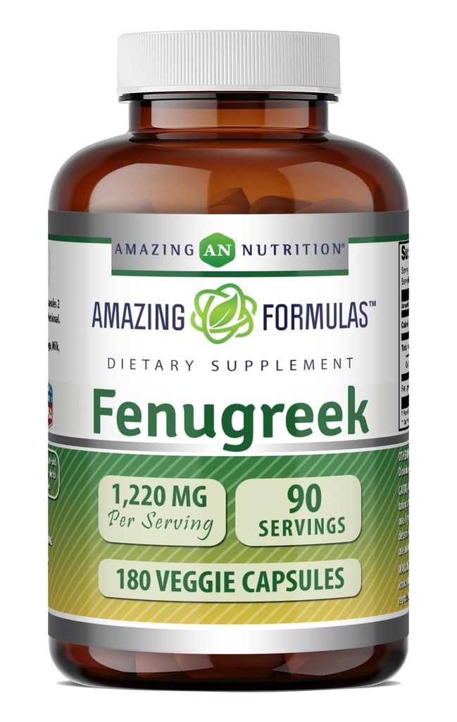 Εκπληκτικές Φόρμουλες Σπόροι fenugreek 610 Mg 180 Κάψουλες Veggie Συμπλήρωμα 