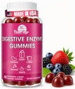 Digestive Enzymes Chewable Gummies: Βοηθά τη δυσανεξία τροφίμων, Debloat, και να Digest Dairy, Carbs, Veggies, Protein, Φρούτα -Amylase Protease Lipase Lactase - Φυσικά Γεύση Vegan Gummies. Αριθμός 60