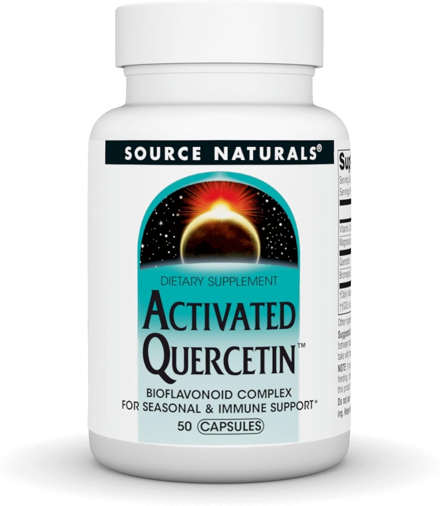 Source Naturals Aktif Quercetin, Bioflavano Kompleksi, for Mevsim & Immune Support - 50 Capsules