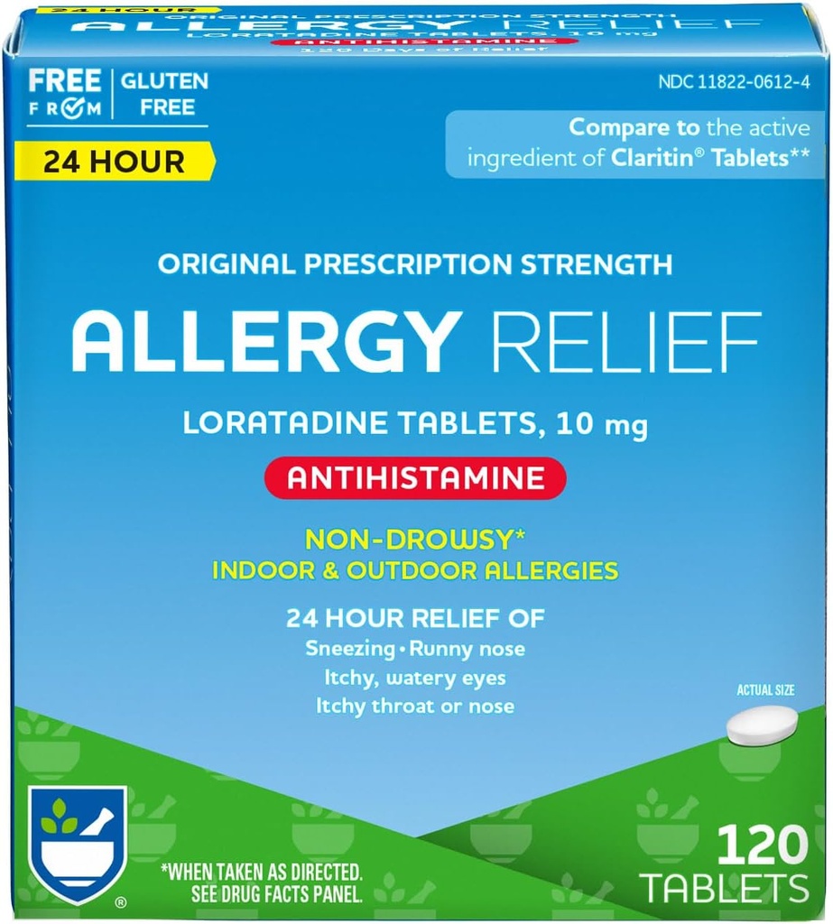 Rite Aid 24 Hour Loratadine 10 mg Alergy Relief Tablets, 10mg - 120 Count 
