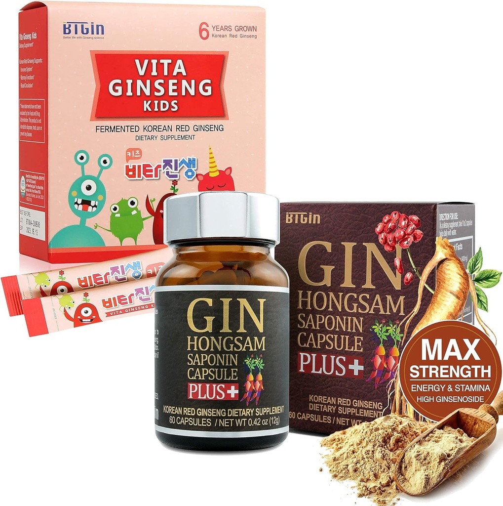 Gin Hongsam Sapoin Κάψουλα Plus + VITA Ginseng Παιδιά Premium Bundle