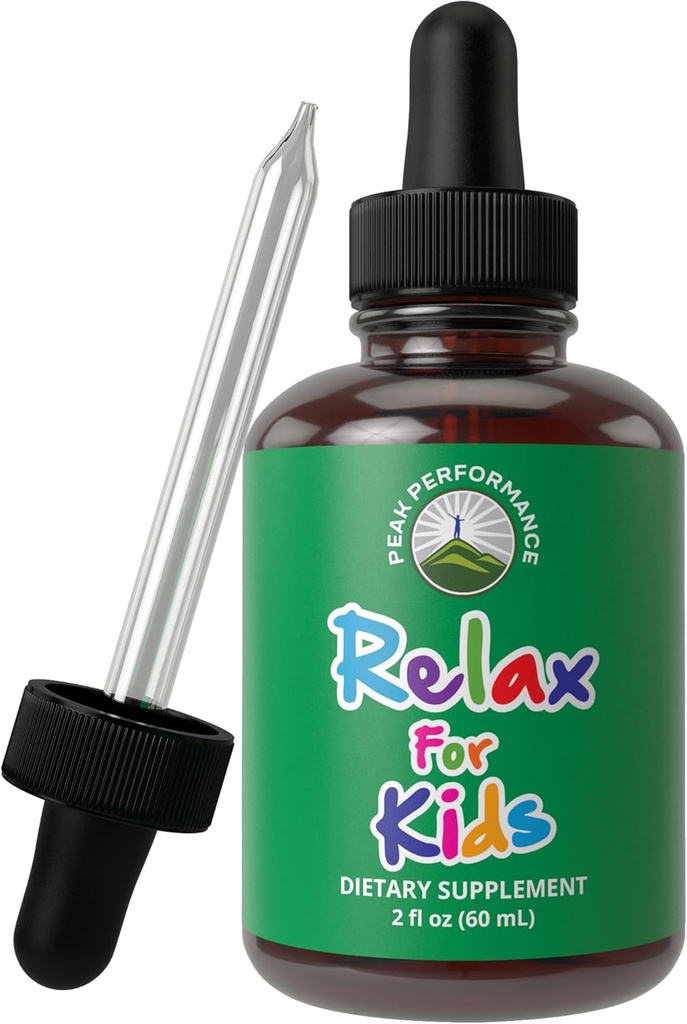 Kids Calm Liquid Drops. Aid for Relaxation, Calming, Optimal Sleep with Chamomile, Magnesium. No Bitter Taste. Kids Won't Know They're Taking It. Sugar Free 9-in-1 Vegan Supplement. Non-Habit Forming