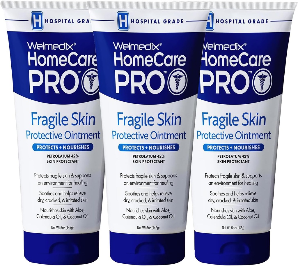 Welmedix Fragile Skin Koruyucu Ointment | Hastane Grade Healing Ointment, Barrier Cream & Skin Protectionant w/Calendula for Treatment of Eczema, Psoriasis, Dermatitis, Bed Sores, Chafing (Pack of 3)