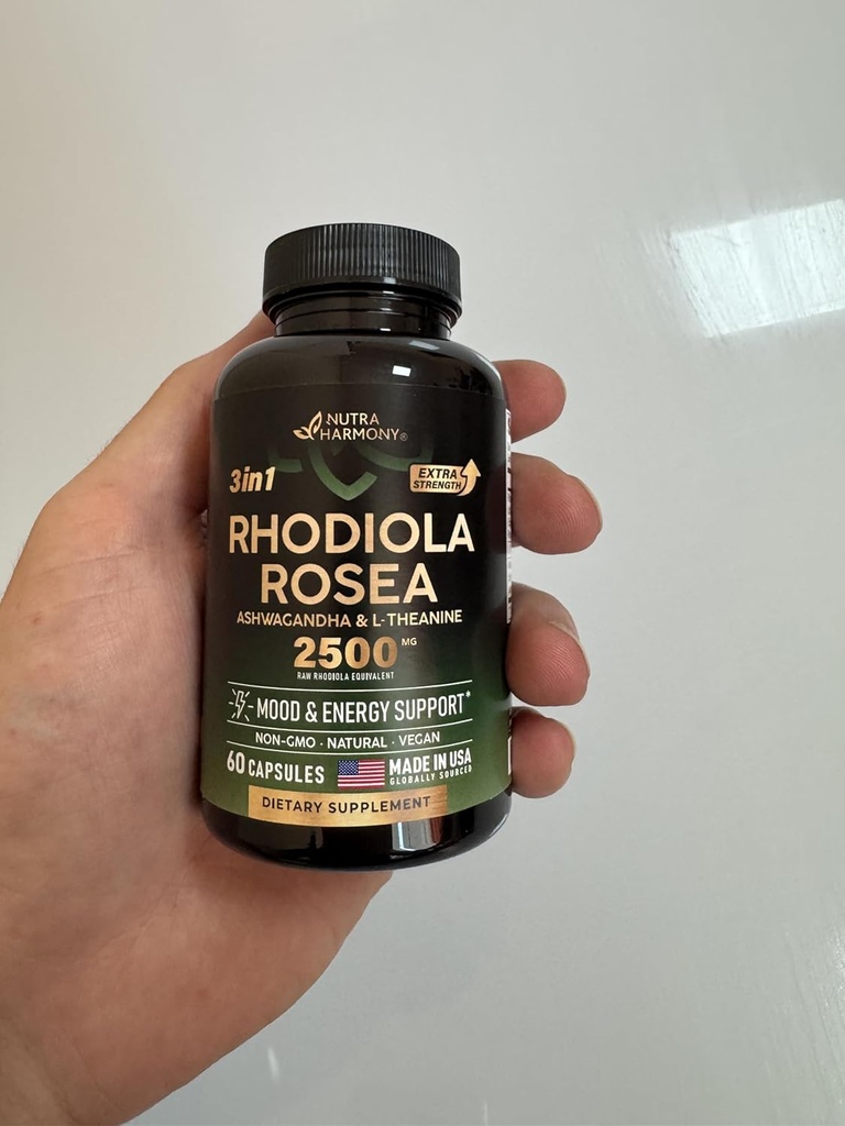 NUTRAHARMONY Rhodiola Rosea Supplement - 2 Ay Supply, 60 Capsules