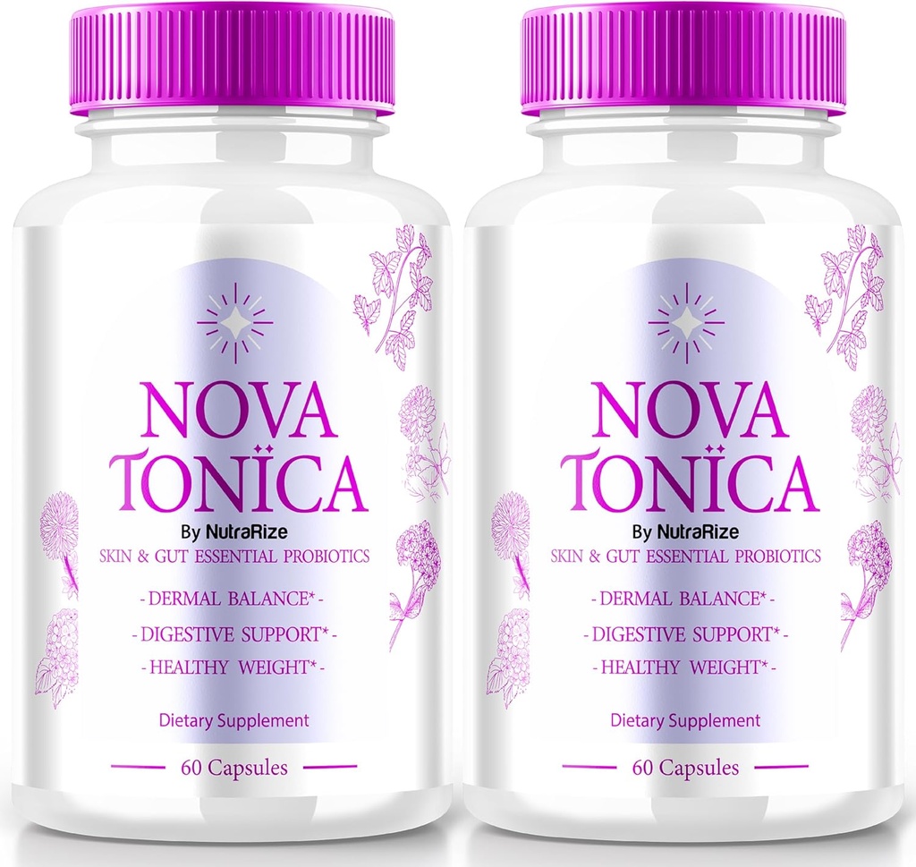 (2 Pack) κάψουλες NovaTonica, Nova Tonica για την υποστήριξη φυσικά υγιή και λαμπερό δέρμα, επιπλέον ισχυρό συμπλήρωμα για την υποστήριξη της ενυδάτωσης, δερματική ενίσχυση χάπια βιταμίνης, Nova τονωτικό σχόλια (120 κάψουλες)