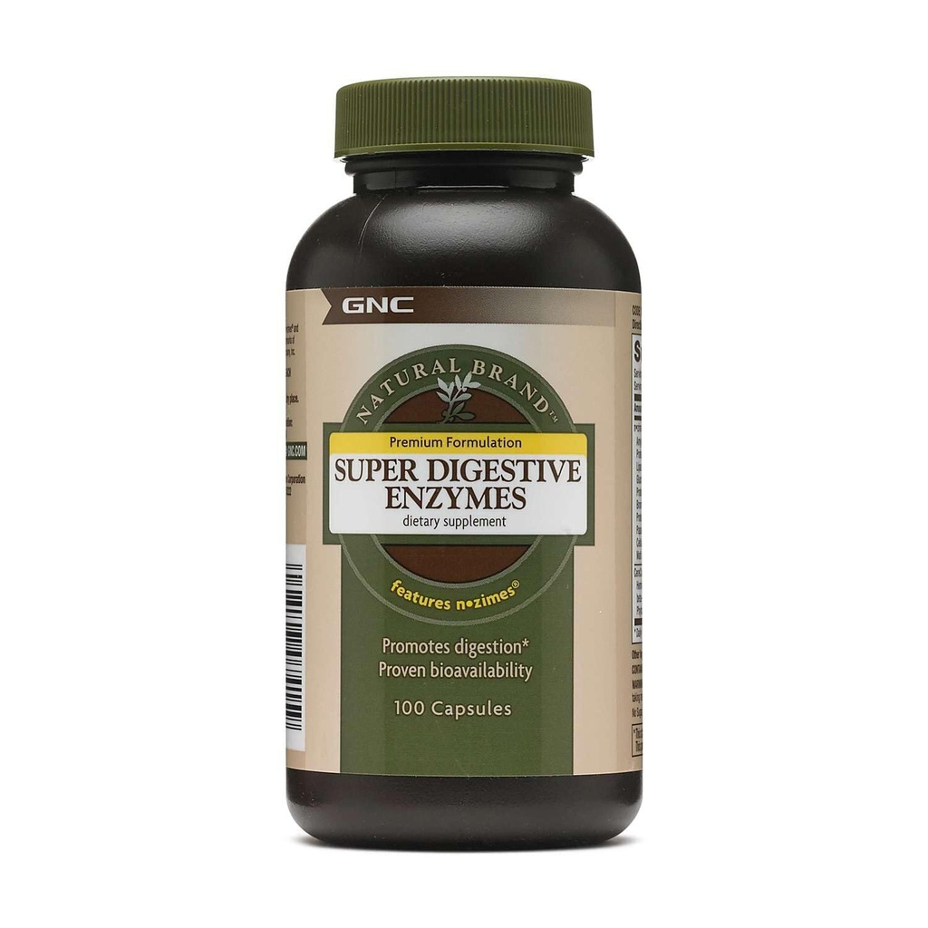 GNC Natural Brand Super Digestive Enzymes, προάγει την πρωτεΐνη, υδατάνθρακες και λιπώδη πέψη, 100 κάψουλες