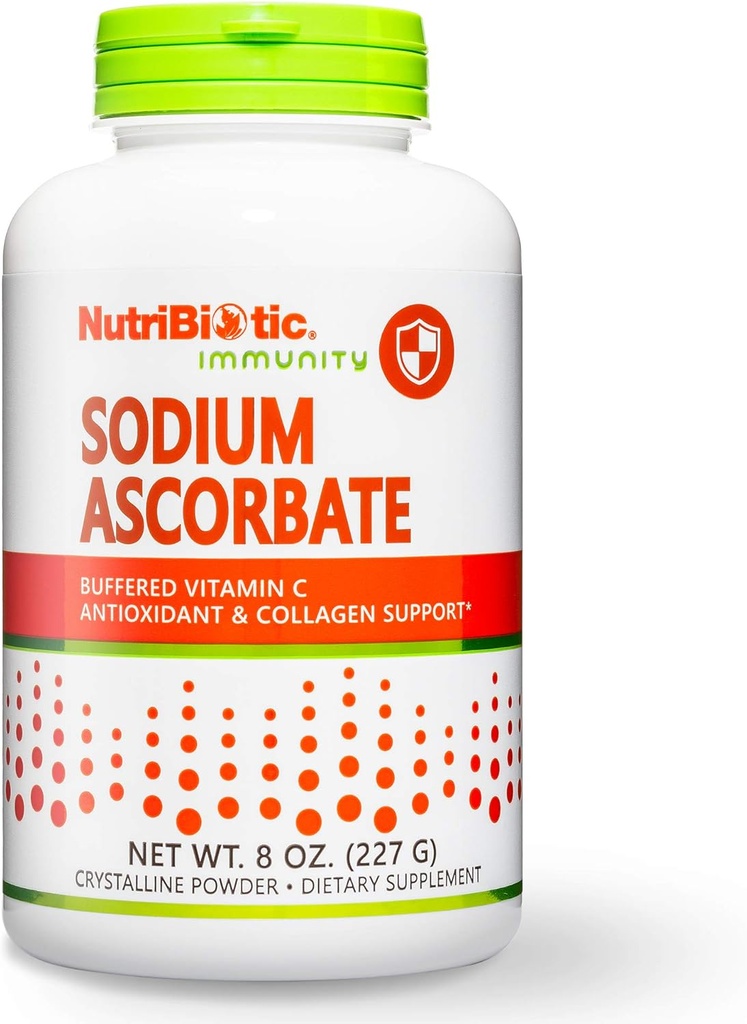 NutriBiotic - Ασκορβικό νάτριο Buffered Vitamin C σκόνη, 8 Oz 