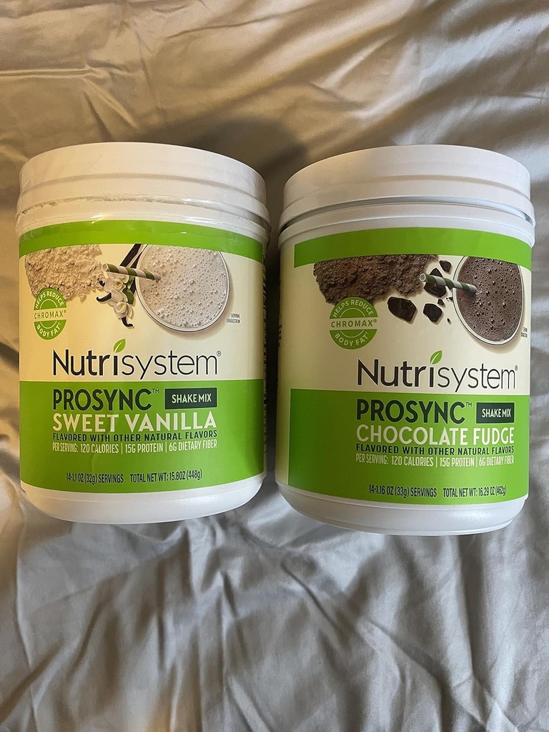 Nutrisystem Nutricrush Probiyotik Shakes Chocolate Fudge ve Sweet Vanilla Shake Mix - Protein & Probiyotiks Support Digestive Bust Belly Bloat 2 Konteyners 16.3 oz. her 28 servis,(Pack of 2)