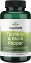 Swanson Premium- Turmeric '&' Black Pepper - Antioksi, Digestion '&' Ortak Destek - 90 Veg Caps