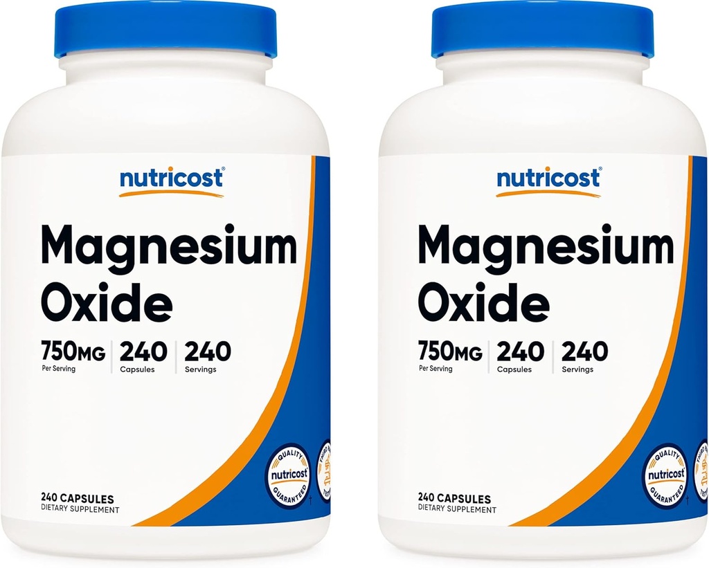 Nutricost Magnezyum 750 mg, 240 Capsules (2 Şişe)