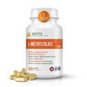 INVITA L-Methylfolate - Επαγγελματική δύναμη Ενεργό Φολικό Μεθύλιο - 5-MTHF συμπλήρωμα για την ενέργεια, Mood & ανοσοποιητική υποστήριξη - Μη ΓΤΟ, Χωρίς γλουτένη, Χωρίς πληρωτικά (7.5 Mg)