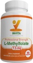 INVITA L-Methylfolate - Profesyonel Güçlü Aktif Yararlı - Enerji için 5MTHF Supplement, Mood & Immune Support - Non GMO, Gluten Free, No Fillers (7.5 Mg)