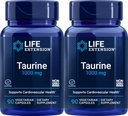 Life Extension Taurine 1000 mg, 90 Vegetarian Capsules (Pack of 2)