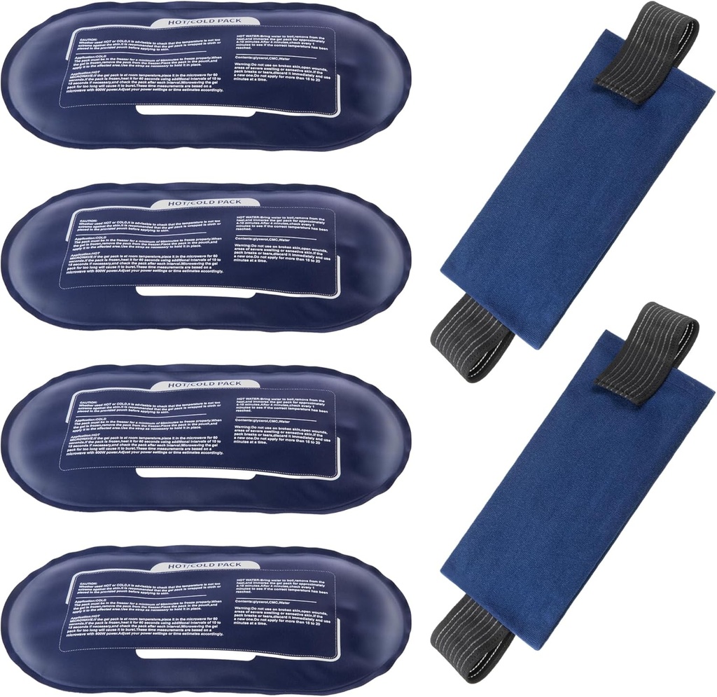 Injuries Reusable, 4 Pack Hot ve Cold Gel Packs ve 2 Pack Atıcılar ve Bacaklar Yaralanmalar Için Geri Döndürme, Alleviate Ortak ve Kas Ağrı Yardımı