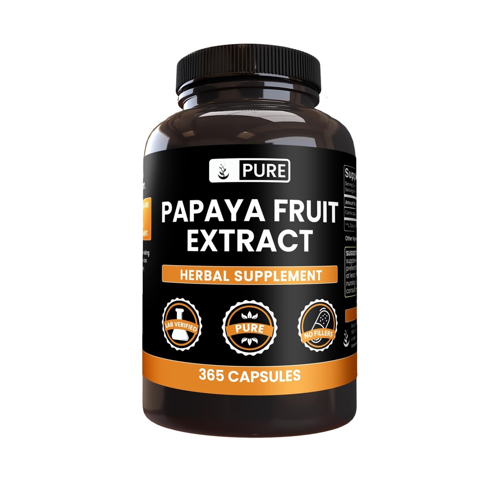 PURE ORIGINAL INGREDIENTS Papaya Extract (365 κάψουλες) Όχι Μαγνήσιο ή Ρύζι Fillers, Πάντα καθαρό, Εργαστήριο Επαληθευμένο