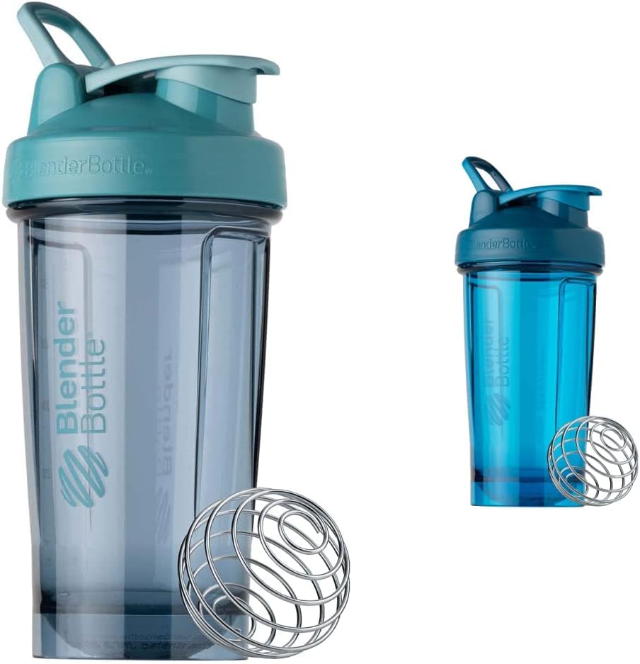 BlenderBottle Shaker Şişe Pro Serisi Protein Shakes ve Pre Workout, 24Ounce, Cerulean Blue and Ocean Blue Blue