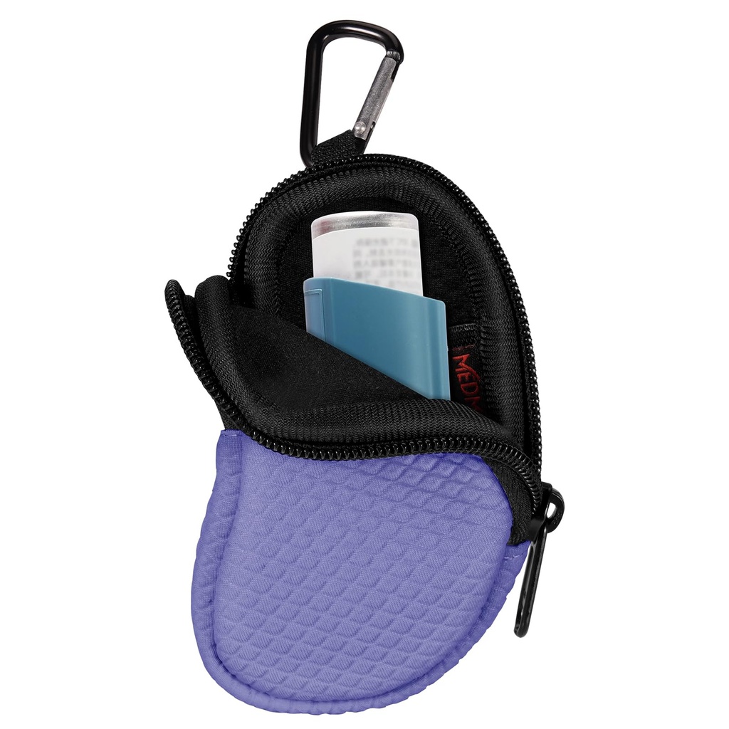 Neoprene Asthma Inhaler Holster, Προστατευτικό Φορητό Ταξίδι Handy Holster, Ελαφριά Θήκη μεταφοράς με Carabiner Clip και Mesh Pocket Inside, Inhaler Δεν περιλαμβάνεται (μόνο περίπτωση) (Violet)