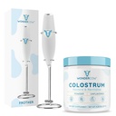 WONDERCOW Bovine Colostrum Powder Supplement για την υγεία των ούρων, την ανοσοποιητική υποστήριξη, την αποκατάσταση των μυών και την ευεξία Unflavored + Frother γάλακτος υψηλής ισχύος Mixer χέρι