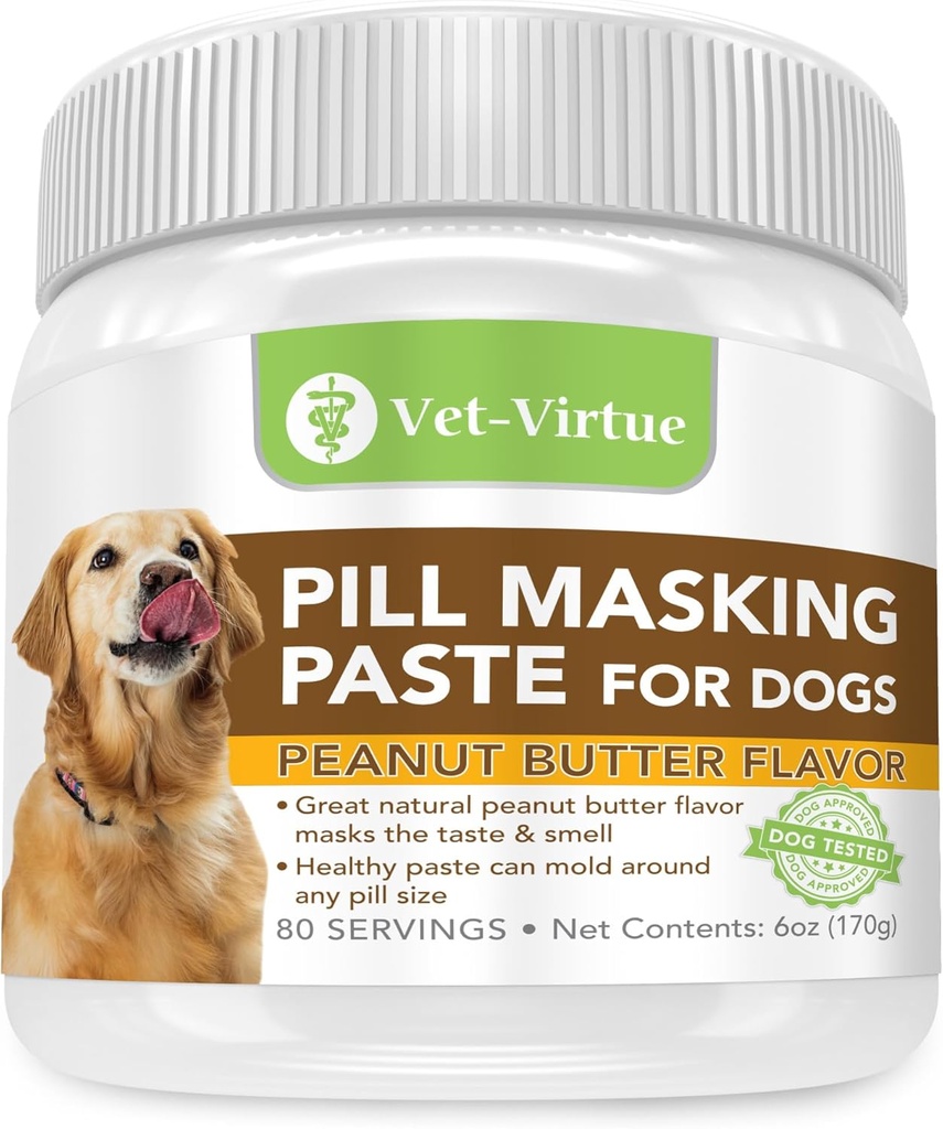 Pill Maskeing Paste for Dogs, Peanut Butter Flavor - Mükemmel Pet Medicine Çocuklar Pills, İlaç & Capsules, Natural Materialss & Packed with Flavor Köpekler Love
