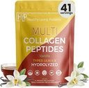 Sağlıklı Yaşam Proteinleri - Hidrolyzed Multi Collagen, Toz Türü I, II, III, V & X - Grass Fed Bovine, Wild Caught Marine, Free Range Chicken - Gluten Free (Vanilla, 16 oz)