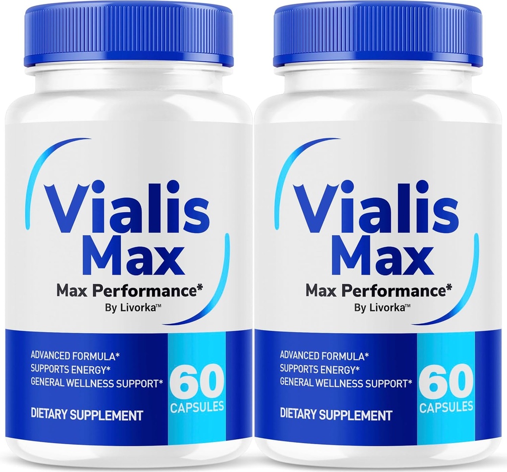 (2 Pack) Erkekler için Vialis Max Pills - Resmi Vialis Max Premium Erkek Hızlı Enerji, Endurance ve Performans, VialisMax Capsules Gelişmiş Formula, 2 Ay Için 120 Capsules