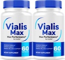 (2 Pack) Erkekler için Vialis Max Pills - Resmi Vialis Max Premium Erkek Hızlı Enerji, Endurance ve Performans, VialisMax Capsules Gelişmiş Formula, 2 Ay Için 120 Capsules