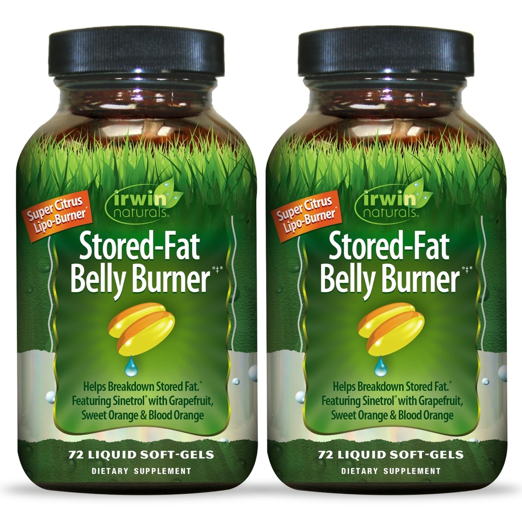 Irwin Naturals Stored-Fat Belly Burner - 60 Liquid Soft-Gels, πακέτο των 2 - Βοηθά την υποστήριξη Η ανάλυση του αποθηκευμένου λίπους - 40 Σύνολο Σερβίρει