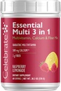 3in-1 Bariatrik Multivitaminu - 500 mguba, Gluten Free, Sugar Free - Toz Mix for Post Bariatrik Cerrahisi - Rasp Lemonade (60 hizmet)