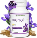 VH Beslenme MENOLITE+ | Menopause Supplement* for Women | maksimum Güçlü Hormonal Destek* ve Hot Flash Relief* | Menopause Symptom Relief | 60 Capsules