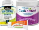 Sche - Alleviate Natural Hemorrhoid Relief Ointment, Hem-Control Natural Hemorrhoid Supplement (180) ve CoolComfort Personal Cleansing Pads (100 Count) - All-Doal, Fast Acting