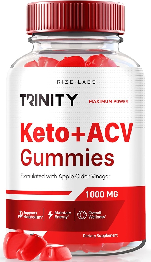 Laboratuvarları - Gelişmiş Kilo kaybı için Trinity Keto+ACV Gummies, All Natural Apple Cider Vinegar Supplement, 500 mg (60 Gummies)