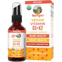 MaryRuth's Organic D3 + K2 Mix for Yetişkinler & Kids for Bone Health | Vitamin D3 as Cholecalciferol | Vitamin K2 | Immunity | Mineral Abpole | Heart Health | Vegan | Non-GMO | Gluten Free | 1 Fl Oz