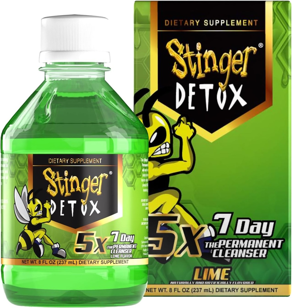 Stinger Detox 5X 7Day Extra Strength Sürekli İçecek – Lime Flavor – 8 FL OZ