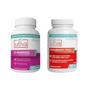 Szio+ 20% Bundle - Utiva Cranberry PACs 30 Vegi Capsules Cranberry Supplement for Urinary Tract Health + Utiva D-Mannose 500mg 120 Capsules to Support Urinary Tract Health