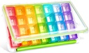 Fullicon Weekly Pill Organizer 4 Times a Day, Pill Box 7 Day for Travel, Moisture-Proof Daily Pill Box Organizer, Büyük Pill Case for Medicine, Vitamin, Fish Oil, and Supplement (Clear and Green)