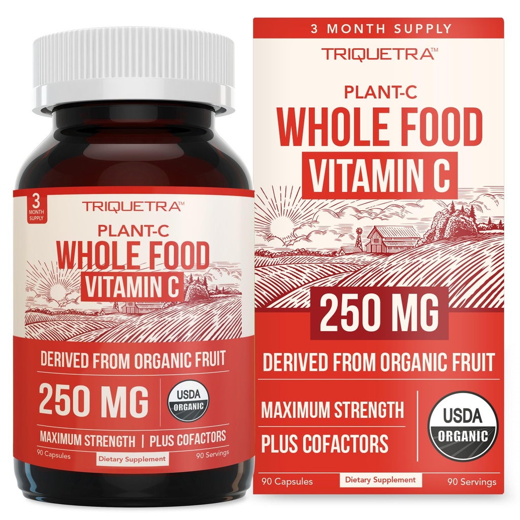 Organik C Vitamini | Tüm Gıda C Meyve Plus Abvitamin Enhancing Coctors - Vegan, Geliştirilmiş Bioavailability - Immune Support, Antioksi, Total Health (90 Hizmet)