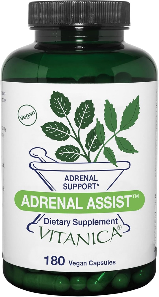 Vitanica Adrenal Yardımcı, Adrenal Destek, Vegan, 180 Kont