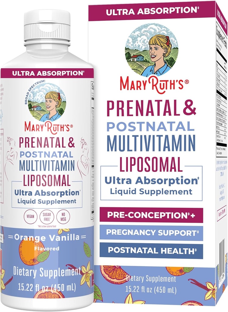 MaryRuth Organics Prenatal & Postnatal Multivitamin for Women | Sugar Free | Pre-Conception, Hamile & Hemşire | Prenatal Vitaminler | Vegan | Non-GMO | Gluten Free | 30 Servisler