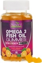 Omega 3 Fish Oil Gummies, Kalp Sağlıklı Omega 3 Gummy Supplement with High Abors DHA & EPA, Ekstra Güçlü Ortak & Beyin Desteği, Lezzetli Balık Yağı Doğası Vitamini - 60 Gummies