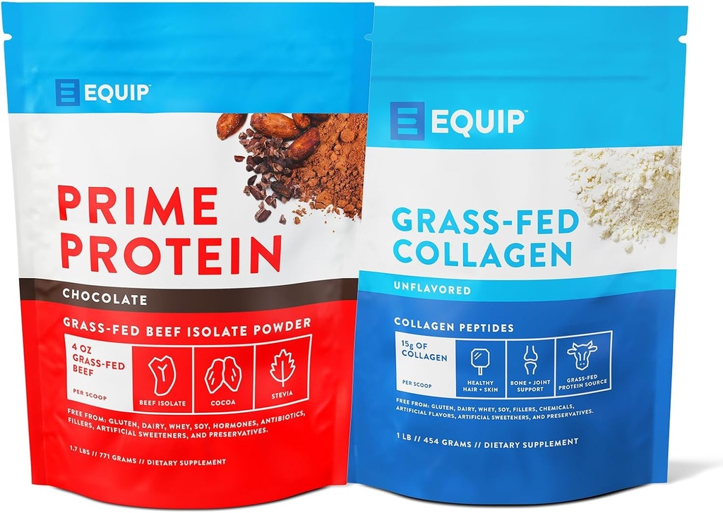 Equip Gıdaları Prime Protein Toz Chocolate & Grass Fed Collagen Toz Unflavored