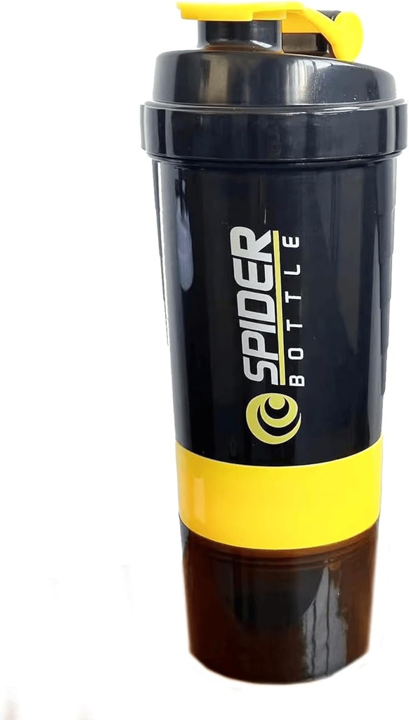 5 1 Protein Shaker Şişe - Profesyonel Serisi Protein Shakes Ve Pre Workout Gym Şişe, Toz Depolama ile,Pill Tray,Mixing Ball,Shakes Cup (yellow)