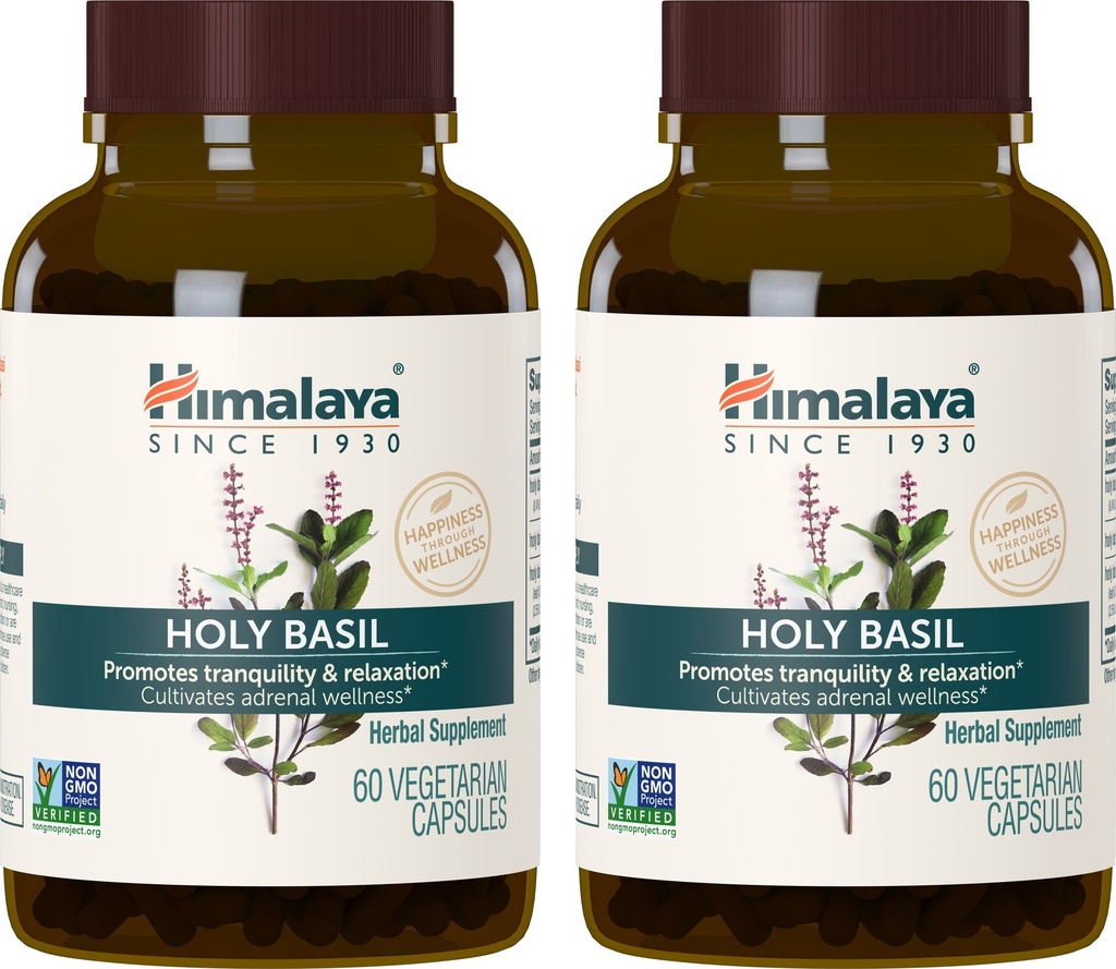 Himalaya Kutsalsı, 60 Day Supply - Herbal Adrenal Stres Yardımı, Rahatlama, Enerji Desteği ve Occasional Uykusuzluk - Vegan, Non-GMO, Gluten Free, 720 mg, 60 Capsules, 2 Paket